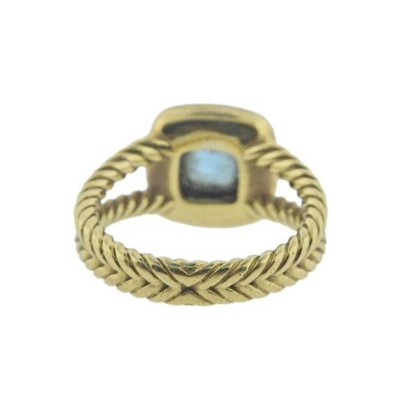 David Yurman 18k Gold Diamond Topaz Ring - Picture 3 of 3